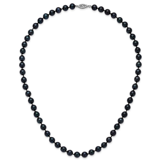 14kw Round Black Saltwater Akoya Cultured Pearl Necklaces