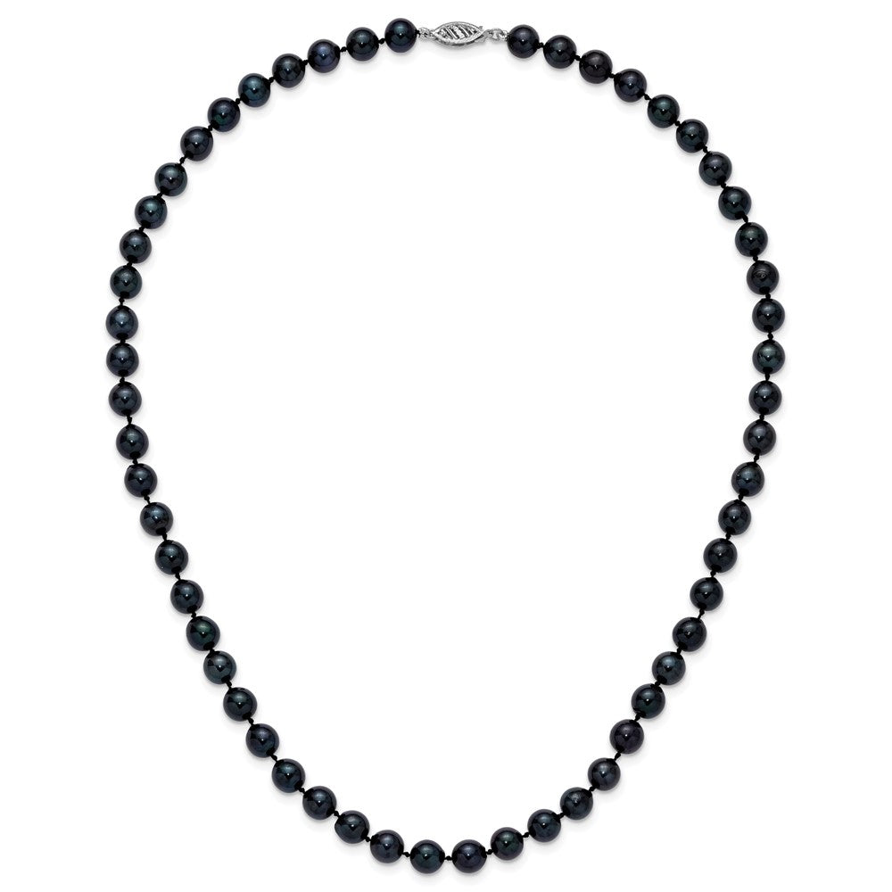 14kw Round Black Saltwater Akoya Cultured Pearl Necklaces