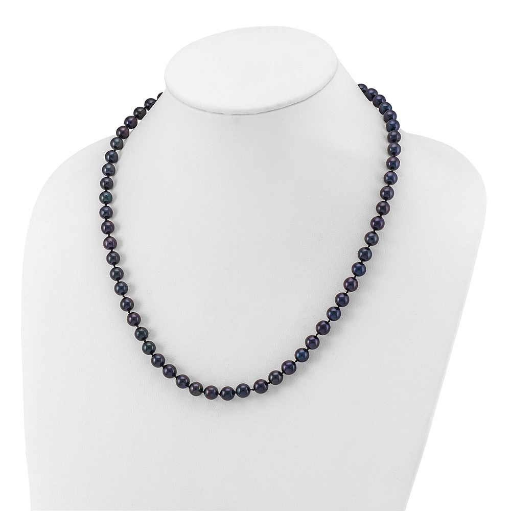 14kw Round Black Saltwater Akoya Cultured Pearl Necklaces