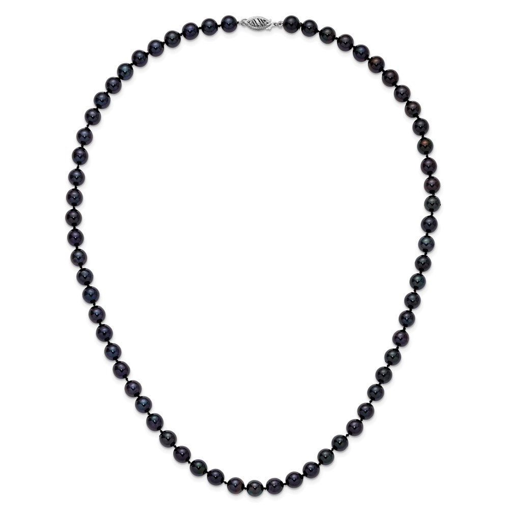 14kw Round Black Saltwater Akoya Cultured Pearl Necklaces