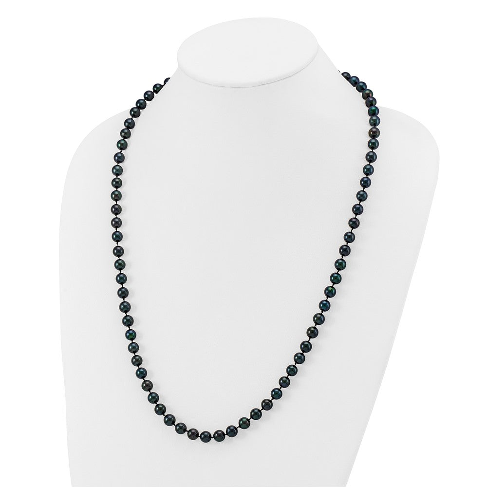 14kw Round Black Saltwater Akoya Cultured Pearl Necklaces