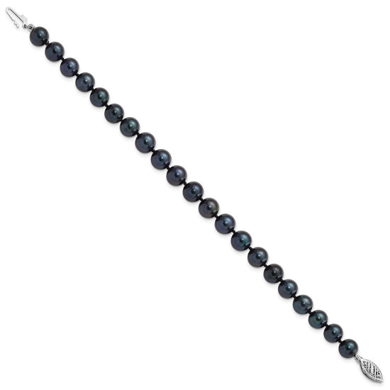 14kw Round Black Saltwater Akoya Cultured Pearl Bracelets