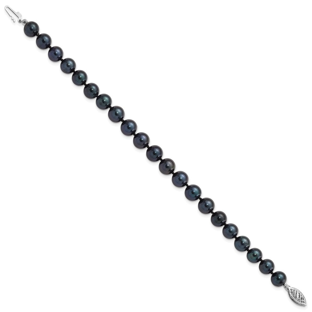 14kw Round Black Saltwater Akoya Cultured Pearl Bracelets