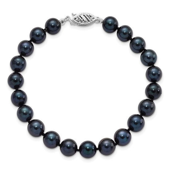 14kw Round Black Saltwater Akoya Cultured Pearl Bracelets