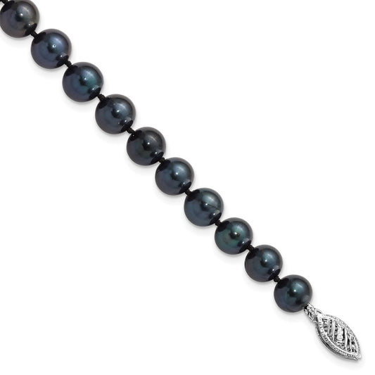 14kw Round Black Saltwater Akoya Cultured Pearl Bracelets