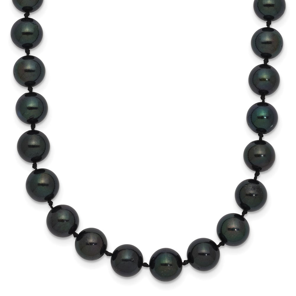 14kw Round Black Saltwater Akoya Cultured Pearl Necklaces