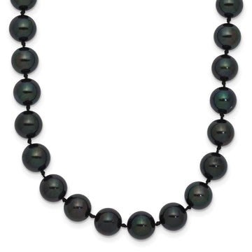 14kw Round Black Saltwater Akoya Cultured Pearl Necklaces