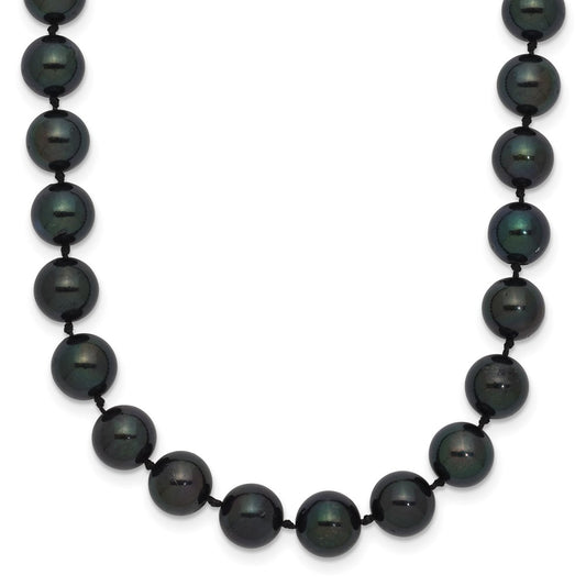 14kw Round Black Saltwater Akoya Cultured Pearl Necklaces