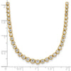 14k 3 carat Lab Grown Diamond VS/SI+ G+ 16 inch with a 2 inch extension Graduated Bezel Set Tennis Necklace