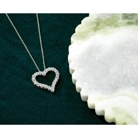 Diamond Heart Pendant Necklaces