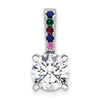 14K White Gold Lab Grown VS/SI+ G+ Dia and Multi Gemstone Semi-Mount Pendan