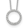 14k White Gold 1/4 carat Diamond Circle 18 inch Necklace