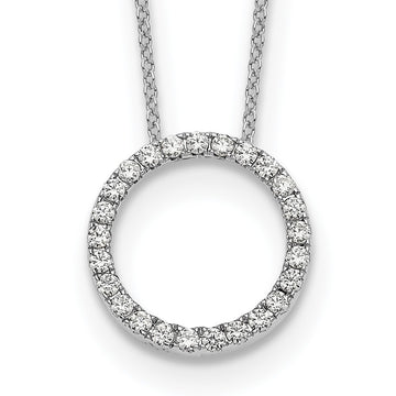 10k White Gold Diamond Circle 18 inch Necklace