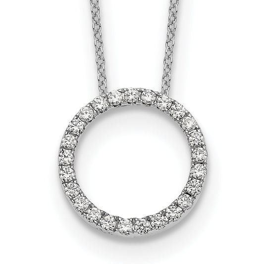 10k White Gold Diamond Circle 18 inch Necklace