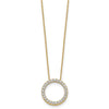 14k Polished 1 carat Diamond Circle 18 inch Necklace