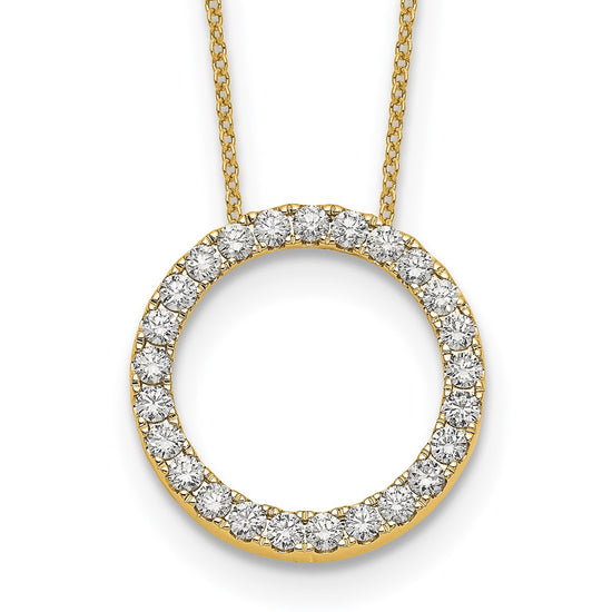 Diamond Circle Pendant Necklaces