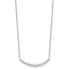14k White Gold 1/2 carat Diamond Bezel-set Curved Bar 18 inch Necklace