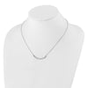 14k White Gold 1/2 carat Diamond Bezel-set Curved Bar 18 inch Necklace