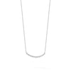 14k White Gold 1/2 carat Diamond Bezel-set Curved Bar 18 inch Necklace