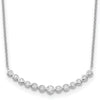 14k White Gold 1/2 carat Diamond Bezel-set Curved Bar 18 inch Necklace
