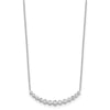 14k White Gold 3/4 carat Diamond Bezel-set Curved Bar 18 inch Necklace