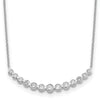 14k White Gold 3/4 carat Diamond Bezel-set Curved Bar 18 inch Necklace