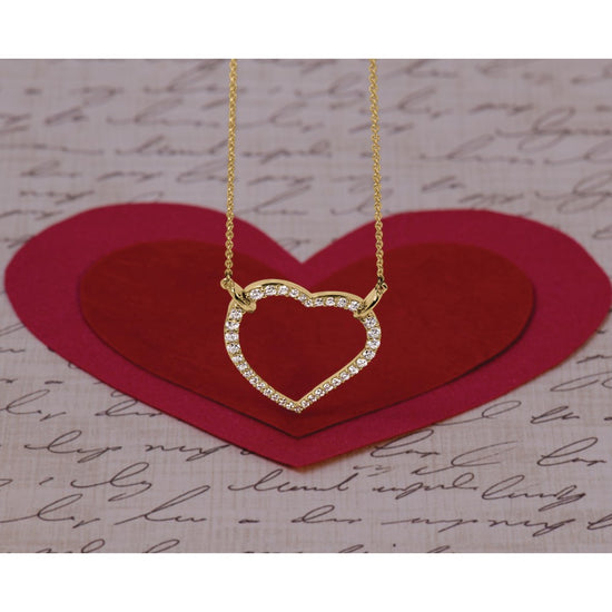 Diamond Heart Pendant Necklaces