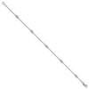 14k White Gold Complete 1/8 carat Bezel-set Diamond and Cable Chain 5-Station 7 inch Bracelet
