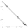 14k White Gold Complete 1/8 carat Bezel-set Diamond and Cable Chain 5-Station 7 inch Bracelet