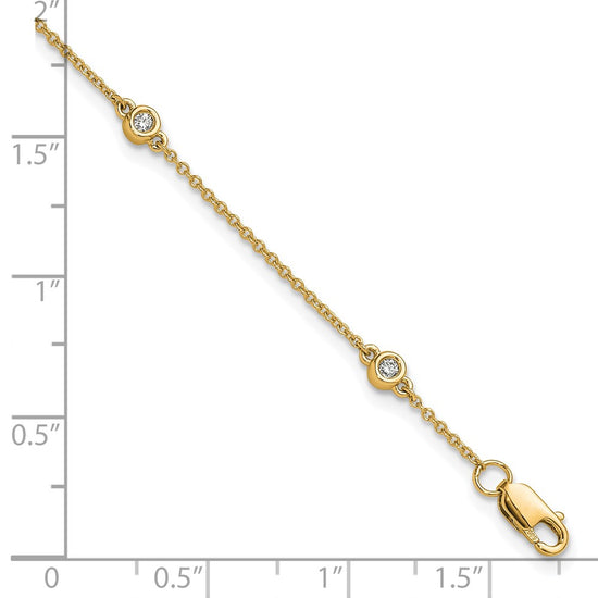 Gold Diamond Station Cable Bracelets