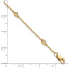 14k Complete 1/8 carat Bezel-set Diamond and Cable Chain 5-Station 7 inch Bracelet