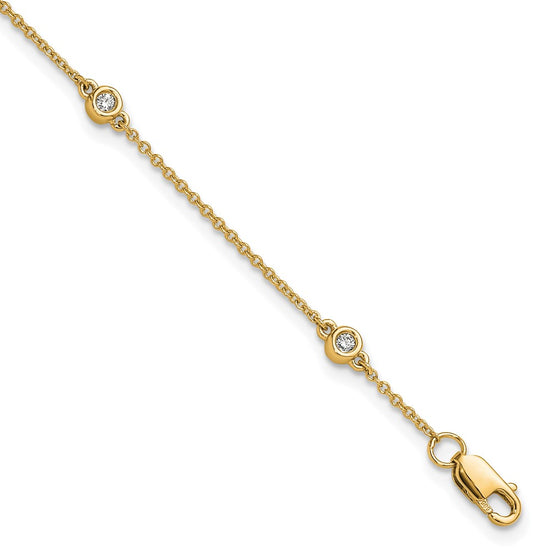 Gold Diamond Station Cable Bracelets