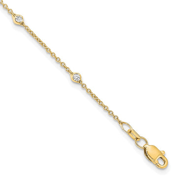 14k True Origin Lab Grown Diamond VS/SI. D E F Station Bracelets/Anklets