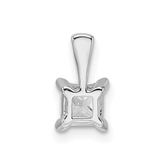 14k White Gold 1/2 carat Lab Grown Diamond VS/SI+ G+ 18 inch 4 Prong Pendant Necklace
