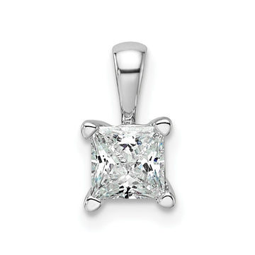 14k White Gold 3/4 carat Lab Grown Diamond VS/SI+ G+ 18 inch 4 Prong Pendant Necklace