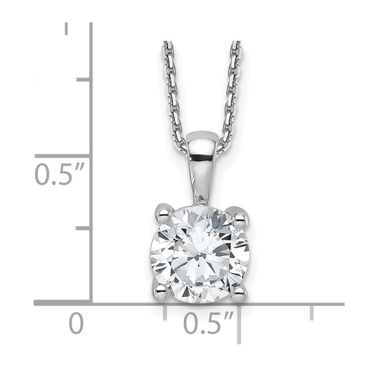 14kw 2ct Round Certified Lab Grown VS/SI FGH Dia Pendant with chain