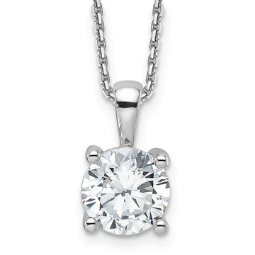 14kw 2ct Round Certified Lab Grown VS/SI FGH Dia Pendant with chain