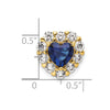 14k 1 carat Lab Grown Diamond VS/SI+ G+ and Lab Created Blue Sapphire Heart Halo Chain Slide Pendant