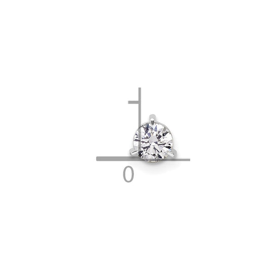 Gold Lab Grown Diamond Solitaire 3-Prong Chain Slide