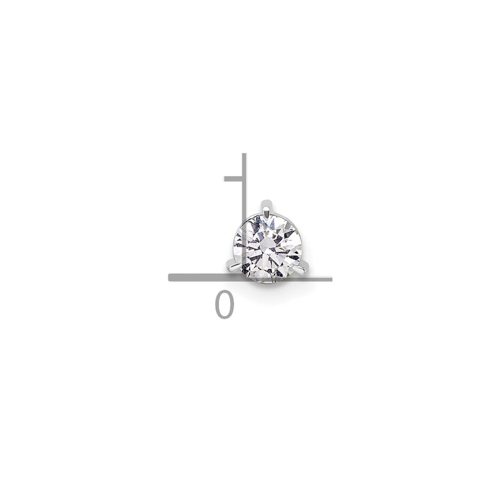 Gold Lab Grown Diamond Solitaire 3-Prong Chain Slide