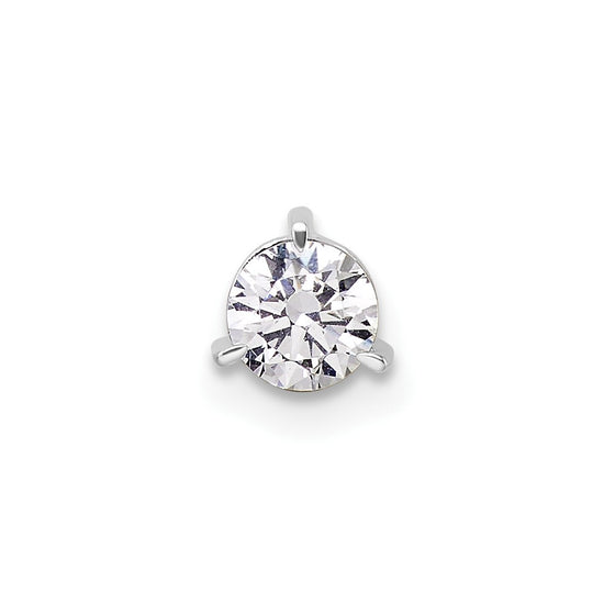 Gold Lab Grown Diamond Solitaire 3-Prong Chain Slide