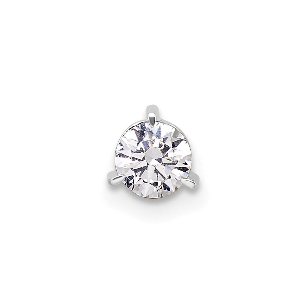 Gold Lab Grown Diamond Solitaire 3-Prong Chain Slide