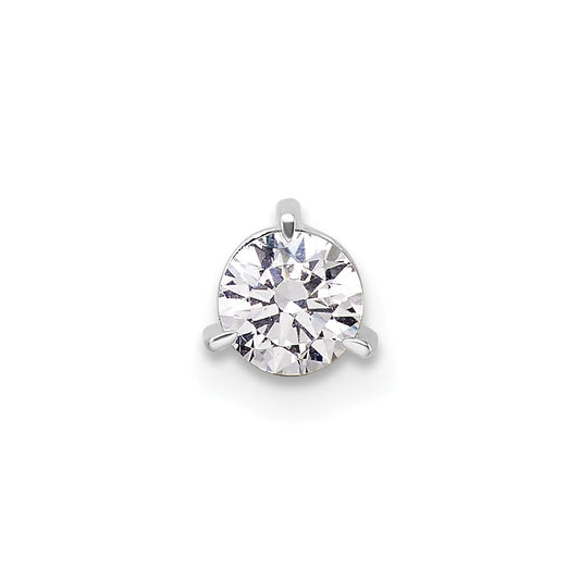 Gold Lab Grown Diamond Solitaire 3-Prong Chain Slide