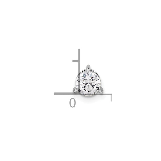 Gold Lab Grown Diamond Solitaire 3-Prong Chain Slide