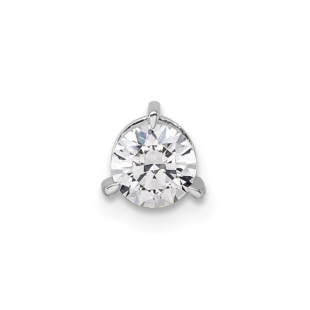 Gold Lab Grown Diamond Solitaire 3-Prong Chain Slide