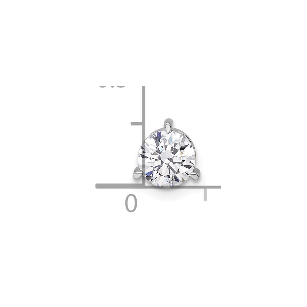 Gold Lab Grown Diamond Solitaire 3-Prong Chain Slide