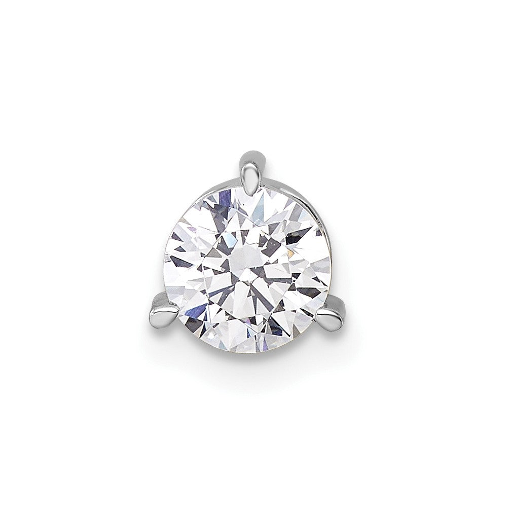 Gold Lab Grown Diamond Solitaire 3-Prong Chain Slide