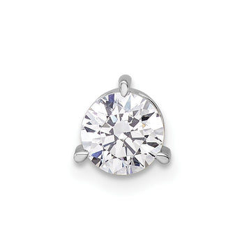 Gold Lab Grown Diamond Solitaire 3-Prong Chain Slide