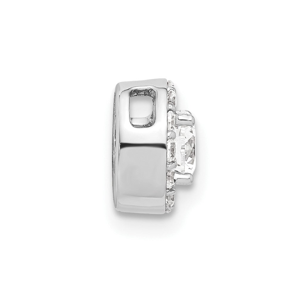 Gold Lab Grown Diamond Round Halo Chain Slide