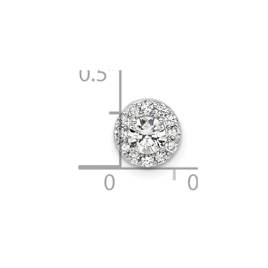Gold Lab Grown Diamond Round Halo Chain Slide